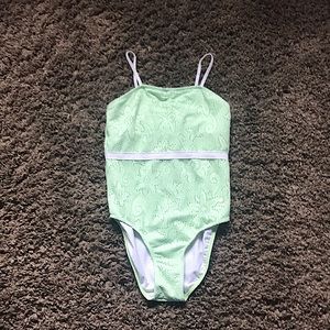 Cute one piece bathing suit, XL youth, mint green, worn twice